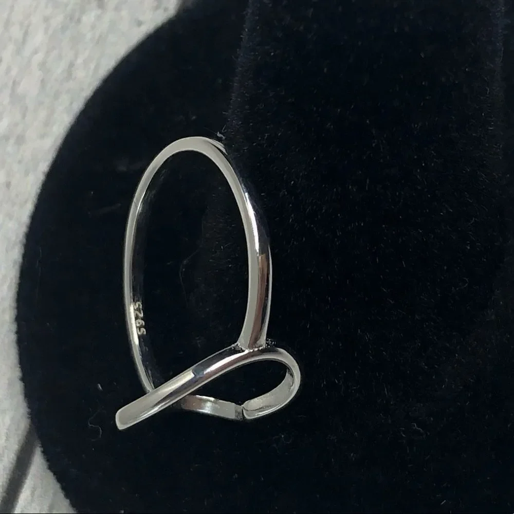 Hollow heart 100% genuine sterling silver 925 ring